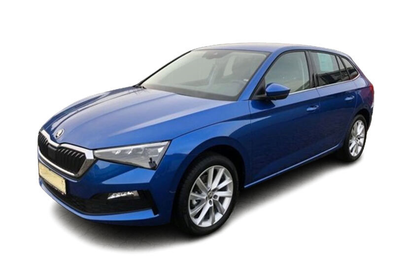 Blue car Skoda Scala 1.0 tsi